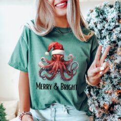 vintage t shirt octopus christmas shirt funny design for octopus lovers retro comfort colors apparel g5ymh