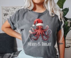 vintage t shirt octopus christmas shirt funny design for octopus lovers retro comfort colors apparel qylsh