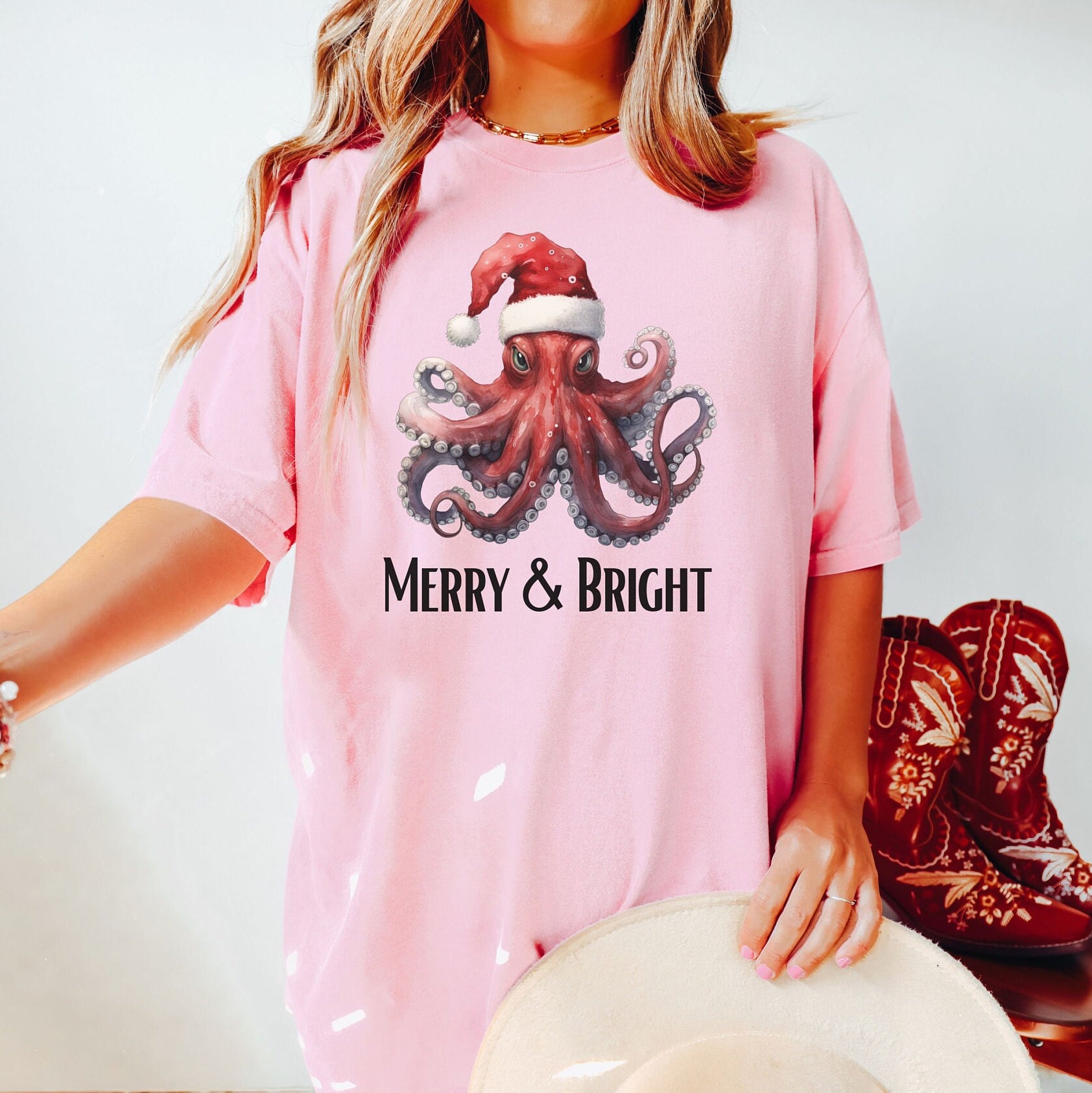 vintage t shirt octopus christmas shirt funny design for octopus lovers retro comfort colors apparel rcygk