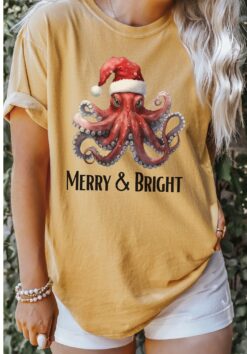 vintage t shirt octopus christmas shirt funny design for octopus lovers retro comfort colors apparel u69rq