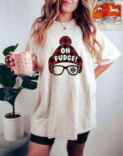 Vintage T Shirt Oh Fudge Christmas Shirt Funny Christmas T Shirt for Holiday Celebrations Comfort Colors Design