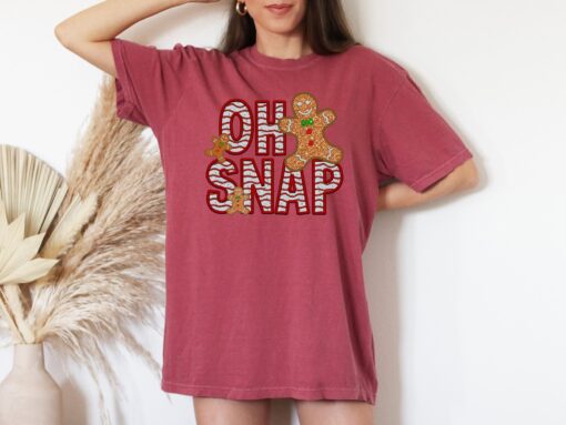 vintage t shirt oh snap gingerbread tee funny christmas shirt with glitter design for holiday celebrations 3ilt3