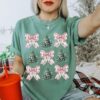 vintage t shirt pink coquette bow christmas shirt comfort colors with girly christmas tree design for festive style 3qfrl scaled