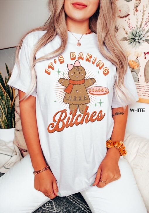 vintage t shirt retro christmas baking shirt for baking season with gingerbread cookie design ideal for christmas baking crew ffhrw