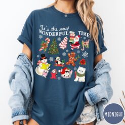 vintage t shirt retro christmas tee its the most wonderful time womens holiday shirt in comfort colors for festive wear dkcru