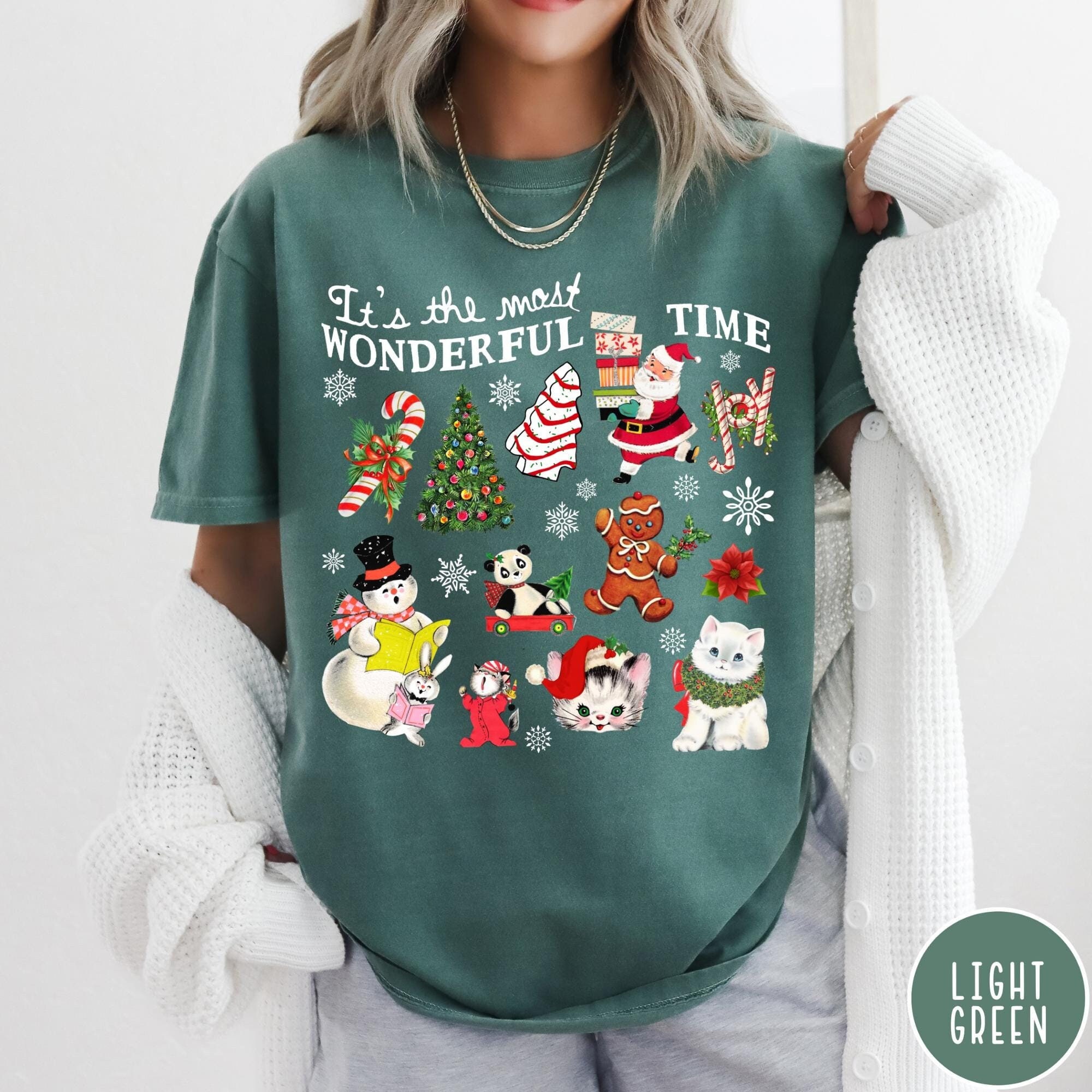 vintage t shirt retro christmas tee its the most wonderful time womens holiday shirt in comfort colors for festive wear lzp7m