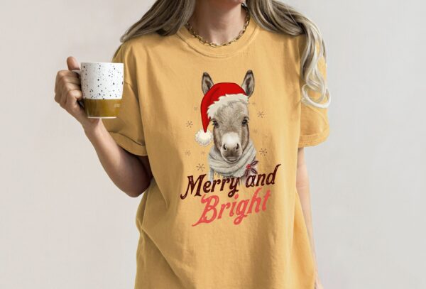 vintage t shirt retro donkey christmas shirt merry and bright design for donkey lovers country style apparel v4hpv scaled