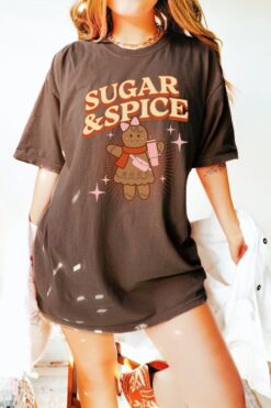 vintage t shirt retro gingerbread shirt for women comfort colors holiday apparel funny christmas tee with cute design dkvnu