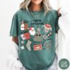 vintage t shirt retro merry christmas tee in comfort colors for women with trendy holiday design and unique christmas theme ycy8u
