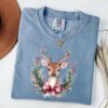 vintage t shirt retro pink reindeer christmas tee for women comfortable colors design fun holiday apparel y499a