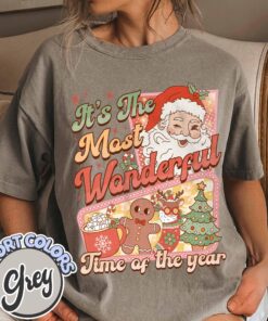 vintage t shirt retro santa claus design with hot cocoa and gingerbread for christmas celebrations 5kaej