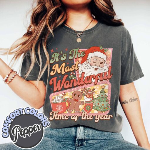 vintage t shirt retro santa claus design with hot cocoa and gingerbread for christmas celebrations r4wsl