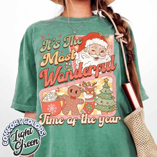 vintage t shirt retro santa claus design with hot cocoa and gingerbread for christmas celebrations zswgs