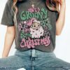 vintage t shirt retro santa graphic tee for women in pink with hippie design for a fun christmas celebration czrkw