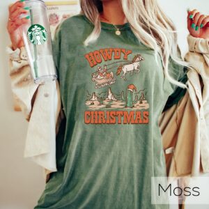 vintage t shirt retro western howdy christmas crewneck shirt for cowboys and cowgirls with unique holiday design vstl3