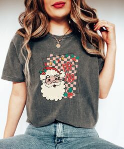 Vintage T Shirt Santa Ho Ho Ho Tee Retro Design Funny Christmas Shirt for Holiday Parties and Celebrations
