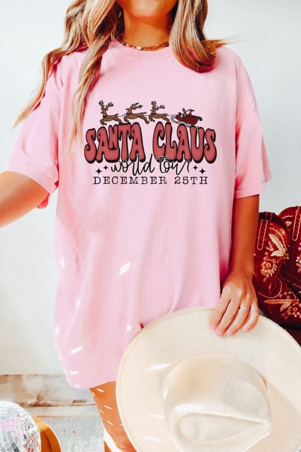 vintage t shirt santa tour comfort colors tee retro christmas design for holiday apparel and festive celebrations