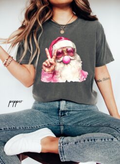 vintage t shirt santa with sunglasses design blowing bubbles christmas tee comfort colors for fun holiday celebrations opyhb scaled