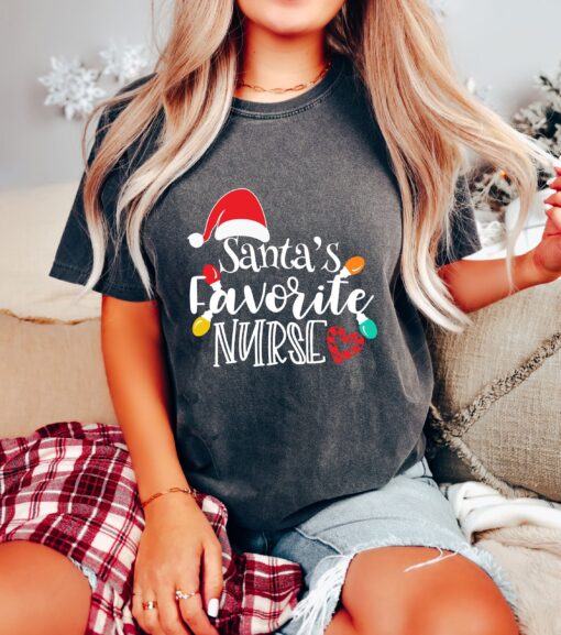 vintage t shirt santas favorite nurse design for christmas funny christmas shirts ideal for rn professionals 3sqcg scaled