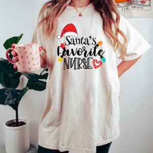 vintage t shirt santas favorite nurse design for christmas funny christmas shirts ideal for rn professionals uxwik scaled