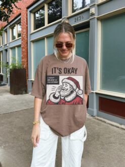 Vintage T Shirt Sarcastic Santa Tee Unisex Comfort Colors Funny Christmas Shirt Retro Comic Style for Holiday Gatherings