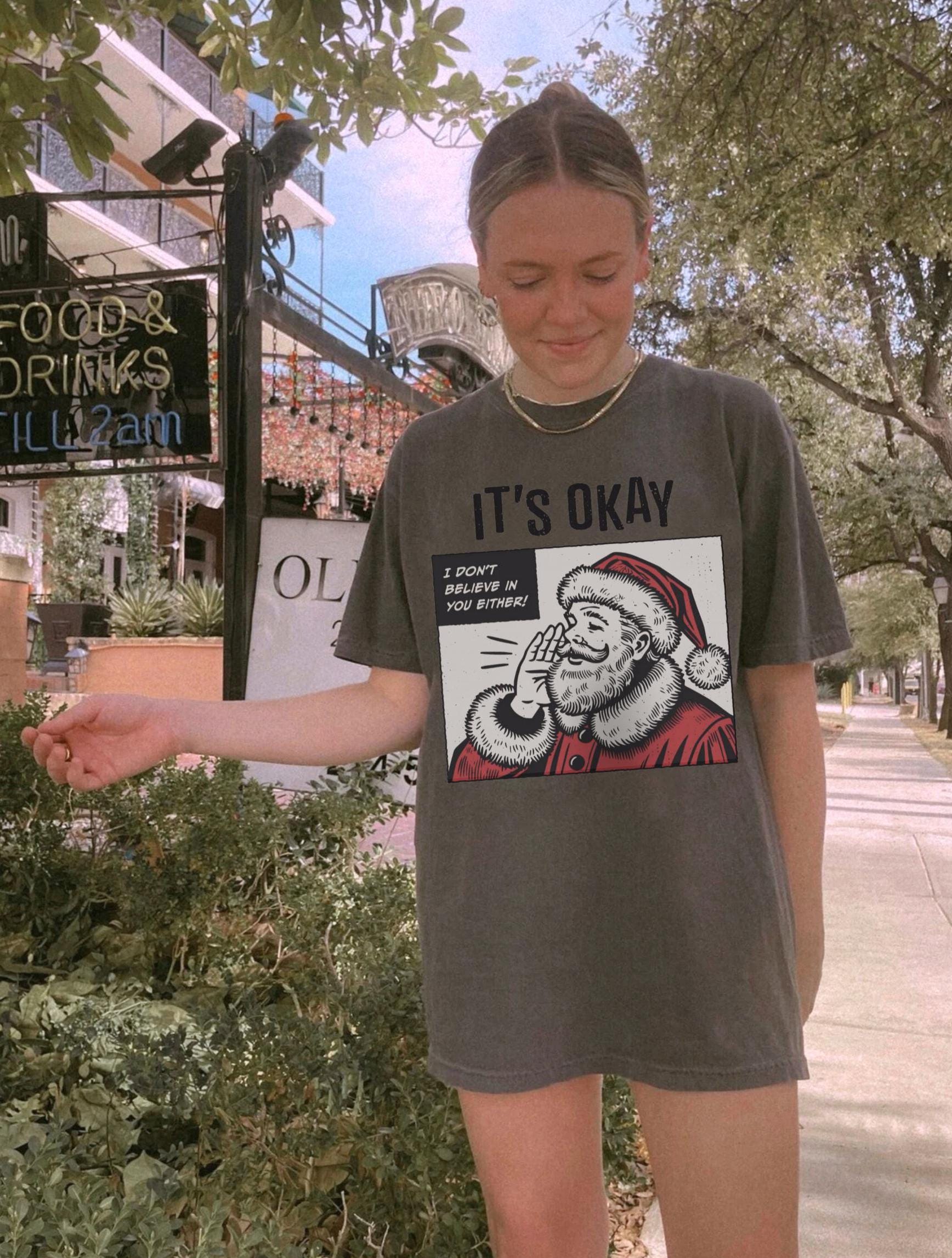 vintage t shirt sarcastic santa tee unisex comfort colors funny christmas shirt retro comic style for holiday gatherings bvskn