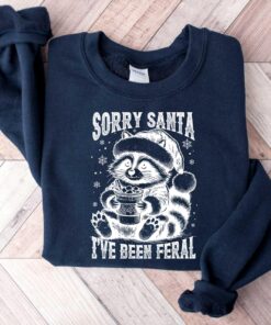 vintage t shirt sorry santa ive been feral raccoon funny christmas shirt retro design for holiday humor and seasonal fun yzy54