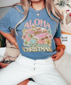 vintage t shirt surfing santa aloha christmas tee hawaiian design mele kalikimaka funny christmas shirt for holiday parties 19ayu