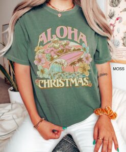 vintage t shirt surfing santa aloha christmas tee hawaiian design mele kalikimaka funny christmas shirt for holiday parties o7gj6