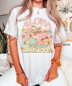 vintage t shirt surfing santa aloha christmas tee hawaiian design mele kalikimaka funny christmas shirt for holiday parties zvqtp