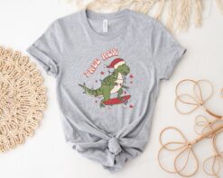 vintage t shirt tree rex design funny christmas graphic tee for women with retro dinosaur theme ideal for holiday celebrations 2efne