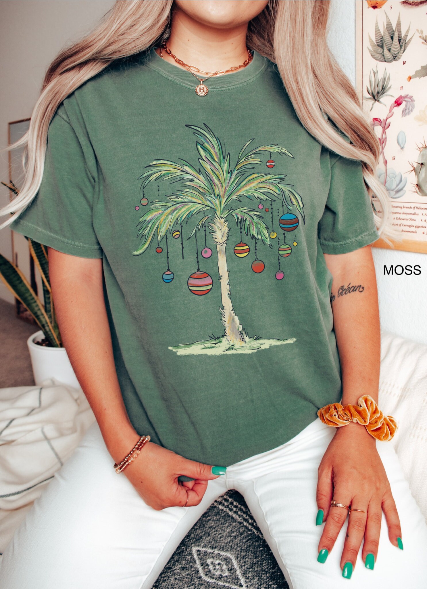 vintage t shirt tropical christmas palm tree design comfort colors family matching tee for beach parties and holiday celebrations