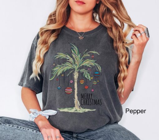 vintage t shirt tropical christmas palm tree design merry christmas tee for family beach gatherings and holiday celebrations