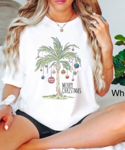 vintage t shirt tropical christmas palm tree design merry christmas tee for family beach gatherings and holiday celebrations weg28