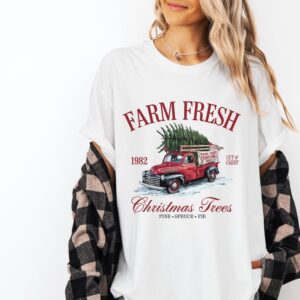 vintage t shirt vintage farm fresh christmas trees crewneck retro holiday apparel rustic xmas tree design for festive celebrations imzb0