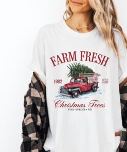 vintage t shirt vintage farm fresh christmas trees crewneck retro holiday apparel rustic xmas tree design for festive celebrations imzb0 scaled