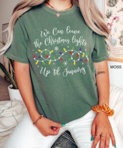 vintage t shirt we can leave the christmas lights up til january funny holiday tee for christmas celebrations and festive gatherings njhb1