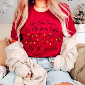 vintage t shirt we can leave the christmas lights up til january funny holiday tee for men and women 3y2le