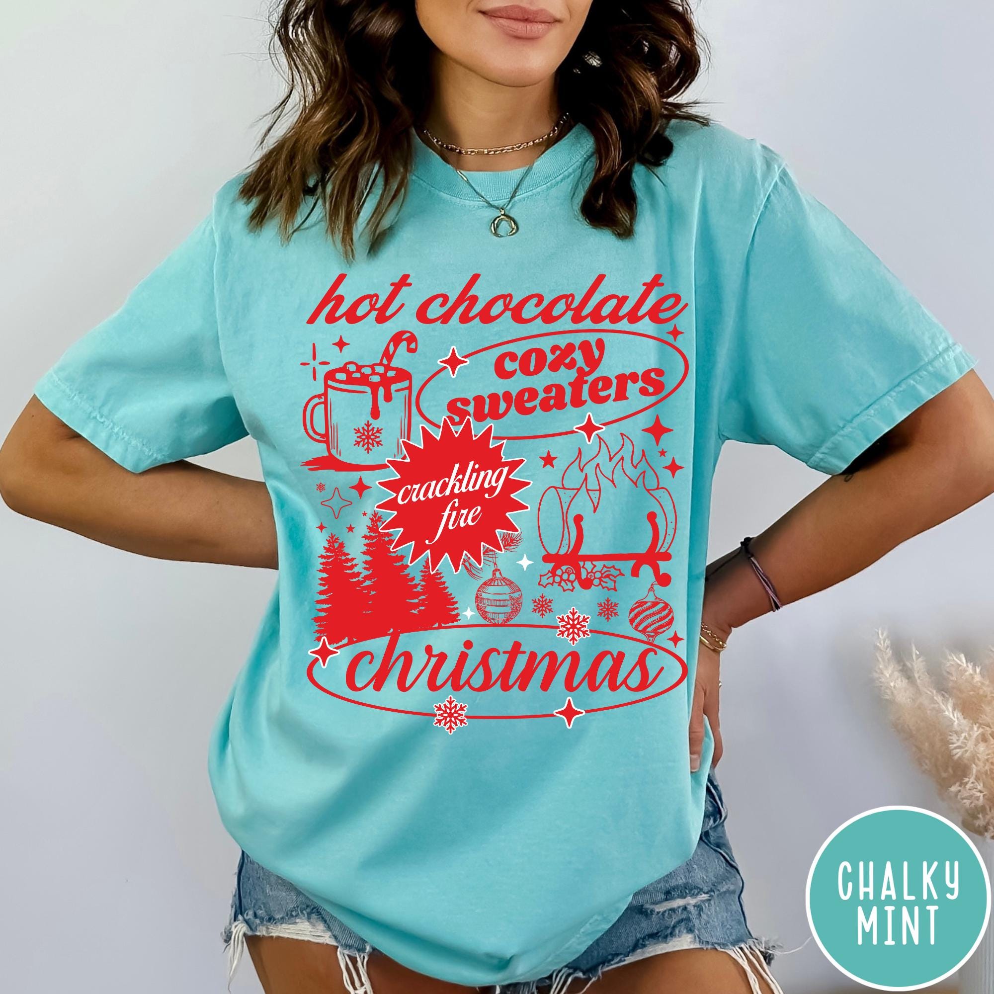 Vintage T Shirt Womens Christmas Retro Tee in Comfort Colors with Hot Chocolate Design for Trendy Holiday Style 7 vintage t shirt womens christmas retro tee in comfort colors with hot chocolate design for trendy holiday style cdort