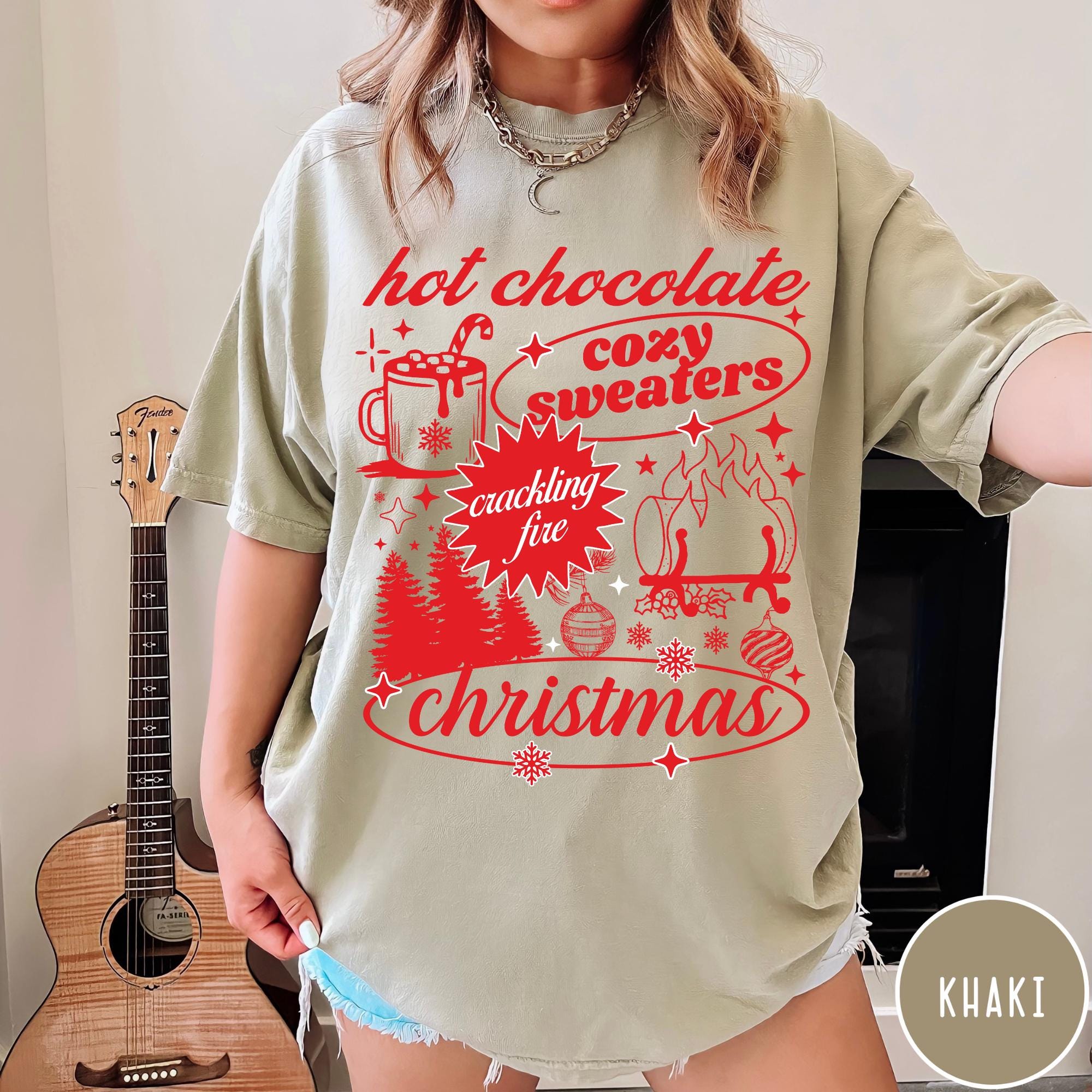 Vintage T Shirt Womens Christmas Retro Tee in Comfort Colors with Hot Chocolate Design for Trendy Holiday Style 8 vintage t shirt womens christmas retro tee in comfort colors with hot chocolate design for trendy holiday style crbr4