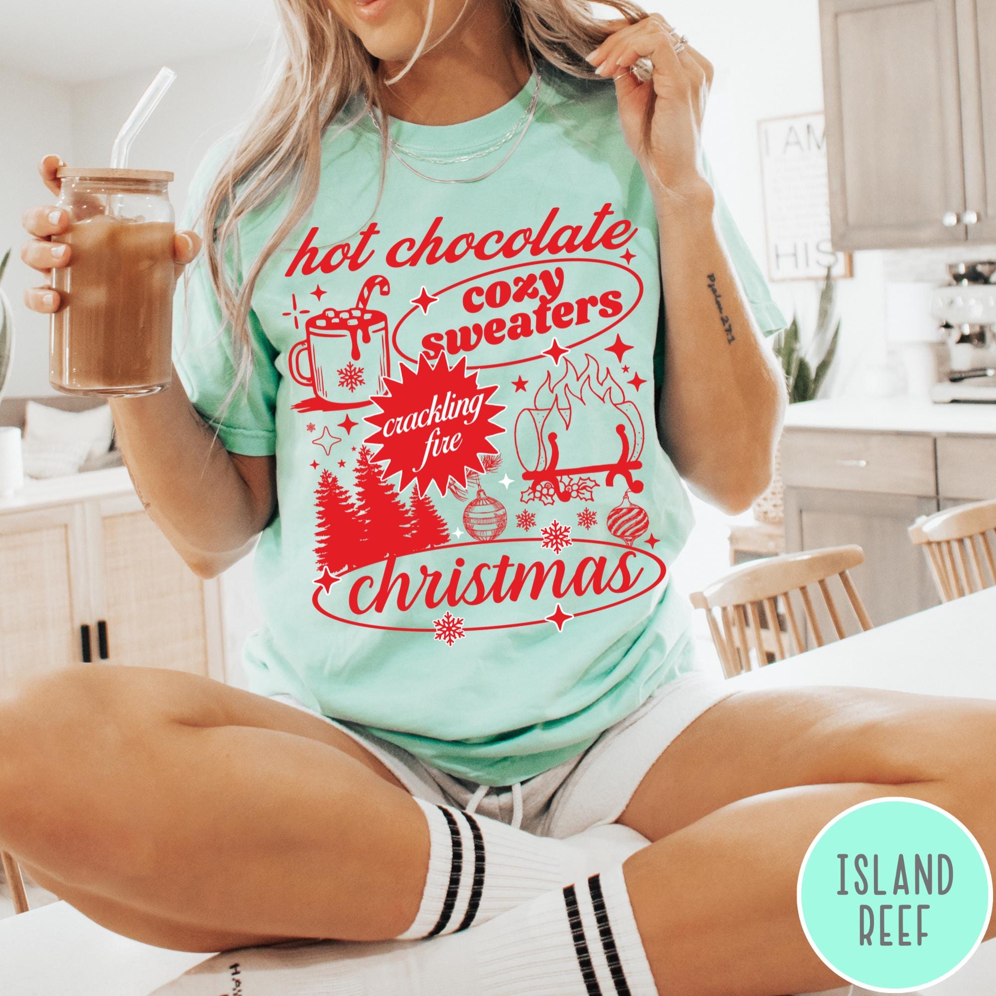 Vintage T Shirt Womens Christmas Retro Tee in Comfort Colors with Hot Chocolate Design for Trendy Holiday Style 5 vintage t shirt womens christmas retro tee in comfort colors with hot chocolate design for trendy holiday style wbbta