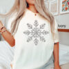 vintage t shirt womens christmas snowflake top with faux silver glitter winter design oversized holiday tee for seasonal style qfzvg