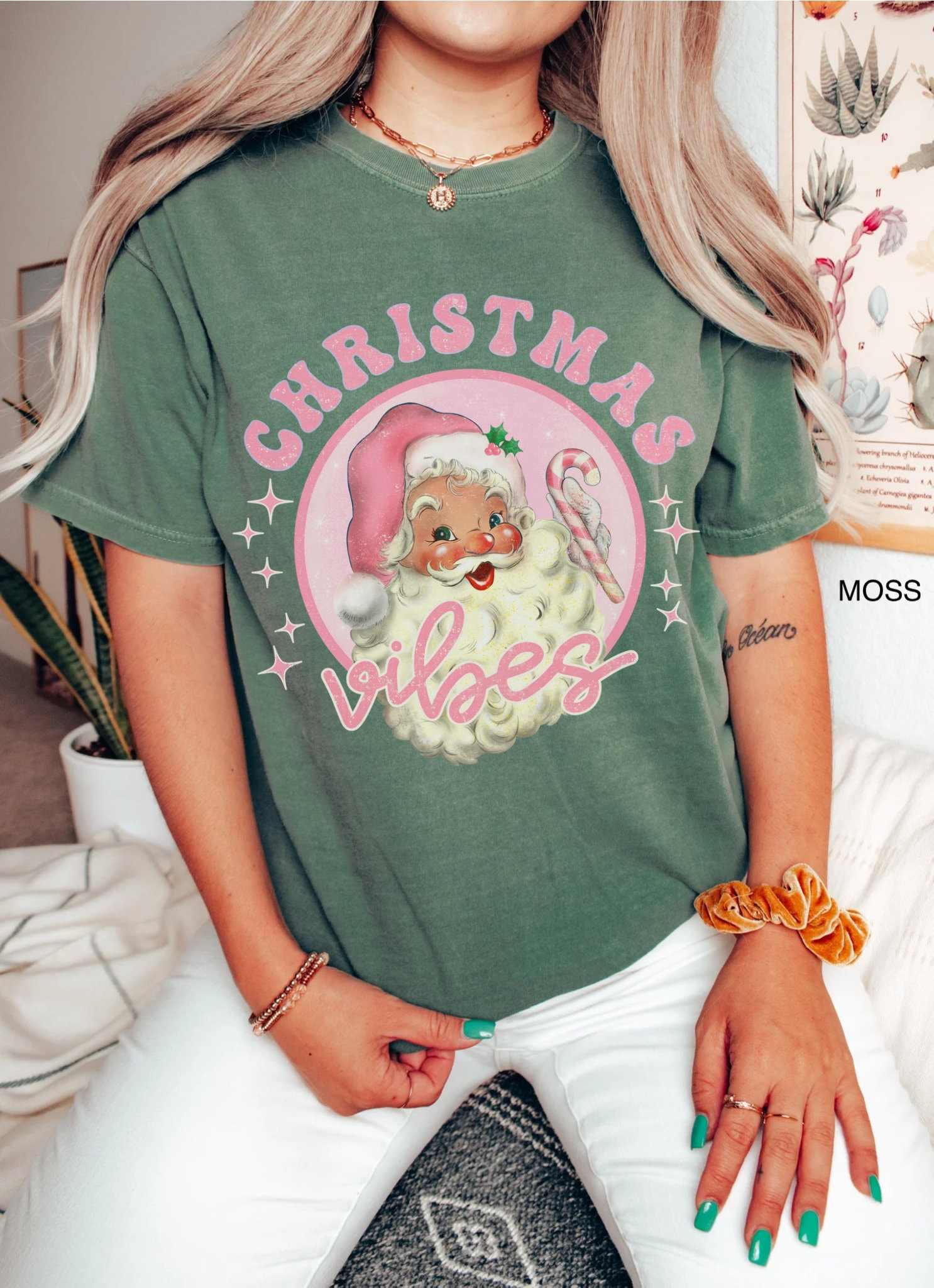 vintage t shirt womens retro pink santa claus tee comfort colors christmas shirt family holiday apparel for festive occasions ew0in