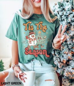 Vintage T Shirts Comfort Colors Christmas Shirt Retro Design for Holiday Apparel Funny Christmas Theme