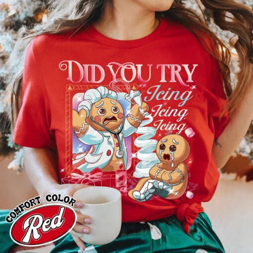 vintage t shirts did you try icing it shirt funny nurse doctor tee for health care workers gingerbread christmas design 9nub4