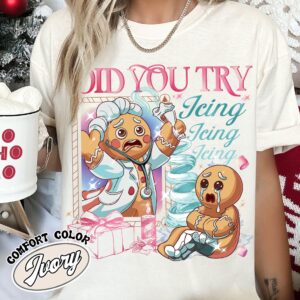 vintage t shirts did you try icing it shirt funny nurse doctor tee for health care workers gingerbread christmas design sh43z