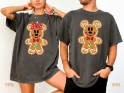 Vintage T Shirts for Couples  Comfort Colors Christmas Couple Shirts  Matching Gingerbread and Christmas Cookie Designs