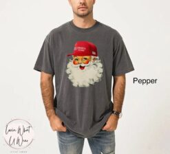 Vintage T Shirts Funny Christmas Shirt Comfort Colors Trump Santa Tee Oversized Political Xmas T-Shirt for Holiday Celebrations