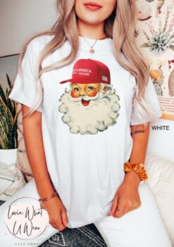 vintage t shirts funny christmas shirt comfort colors trump santa tee oversized political xmas t shirt for holiday celebrations t21y3