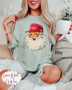 vintage t shirts funny christmas shirt comfort colors trump santa tee oversized political xmas t shirt for holiday celebrations vgnnv